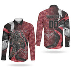 Personalised Essendon Bombers Couples Matching Off The Shoulder Long Sleeve Dress and Long Sleeve Button Shirt Trippy Psychedelic Abstract Art Mascot Football Fans