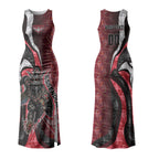 Personalised Essendon Bombers Couples Matching Tank Maxi Dress and Long Sleeve Button Shirt Trippy Psychedelic Abstract Art Mascot Football Fans