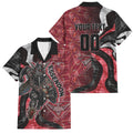 Personalised Essendon Bombers Family Matching Summer Maxi Dress and Hawaiian Shirt Trippy Psychedelic Abstract Art Mascot Football Fans