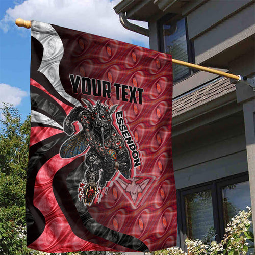Personalised Essendon Bombers Garden Flag Trippy Psychedelic Abstract Art Mascot Football Fans