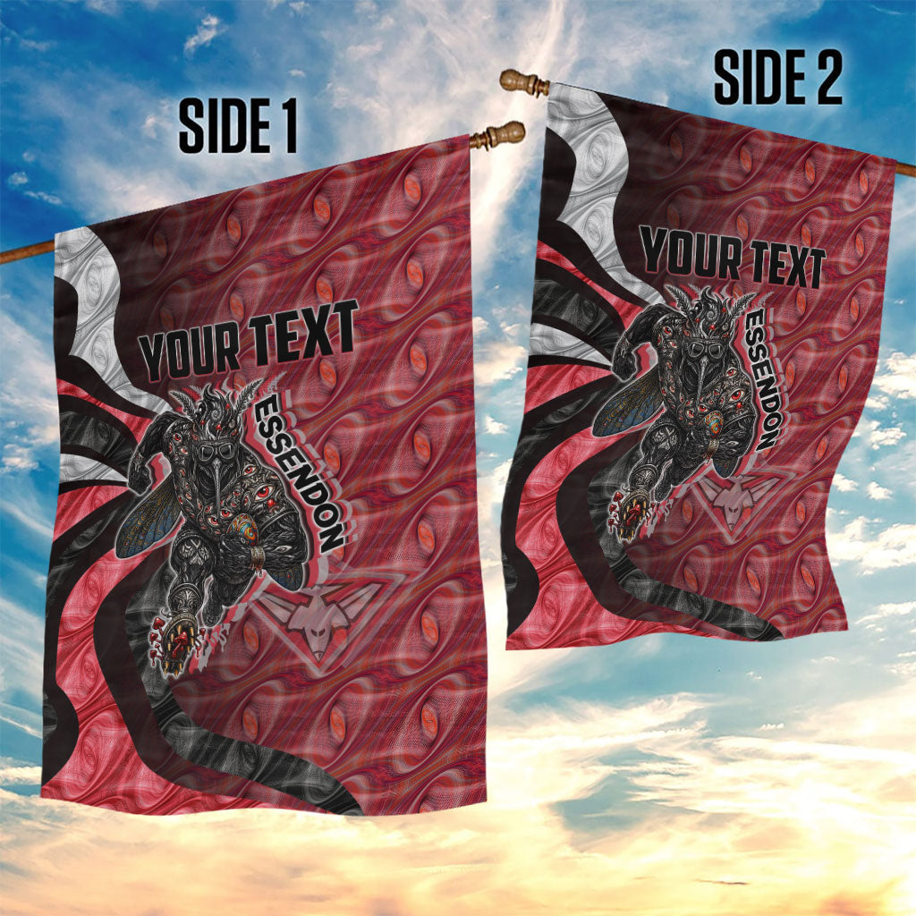 Personalised Essendon Bombers Garden Flag Trippy Psychedelic Abstract Art Mascot Football Fans