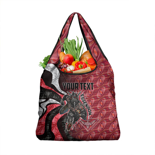 Personalised Essendon Bombers Grocery Bag Trippy Psychedelic Abstract Art Mascot Football Fans