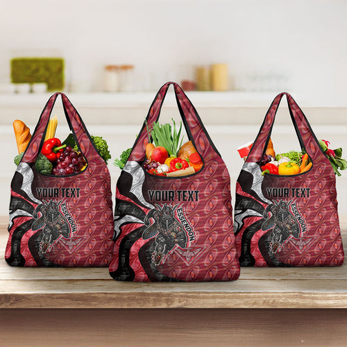 Personalised Essendon Bombers Grocery Bag Trippy Psychedelic Abstract Art Mascot Football Fans