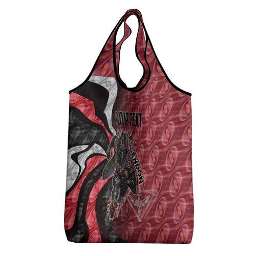 Personalised Essendon Bombers Grocery Bag Trippy Psychedelic Abstract Art Mascot Football Fans