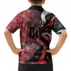 Personalised Essendon Bombers Hawaiian Shirt Trippy Psychedelic Abstract Art Mascot Football Fans