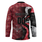 Personalised Essendon Bombers Hockey Jersey Trippy Psychedelic Abstract Art Mascot Football Fans