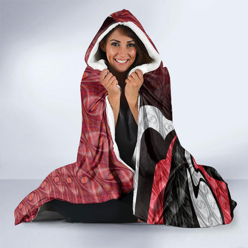 Personalised Essendon Bombers Hooded Blanket Trippy Psychedelic Abstract Art Mascot Football Fans