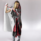 Personalised Essendon Bombers Hooded Blanket Trippy Psychedelic Abstract Art Mascot Football Fans