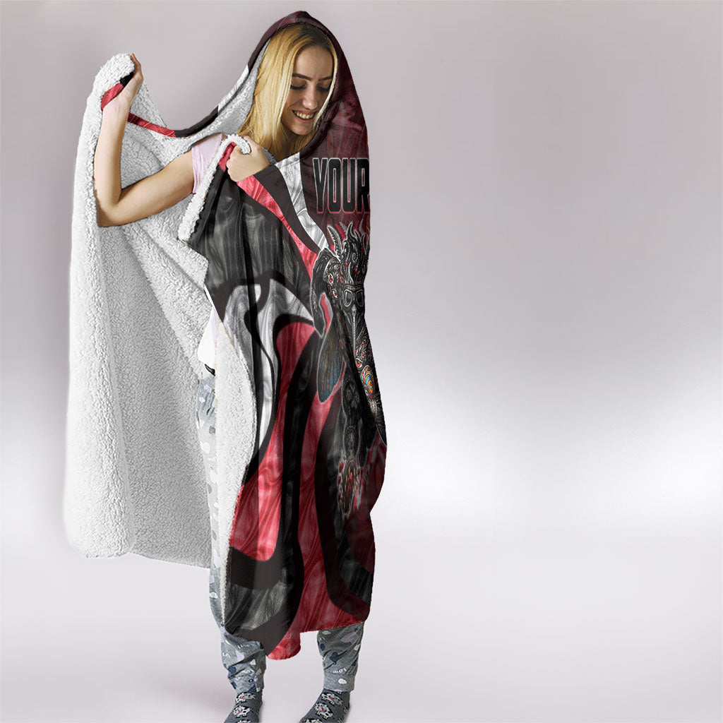 Personalised Essendon Bombers Hooded Blanket Trippy Psychedelic Abstract Art Mascot Football Fans