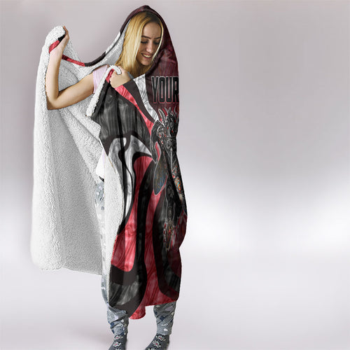 Personalised Essendon Bombers Hooded Blanket Trippy Psychedelic Abstract Art Mascot Football Fans