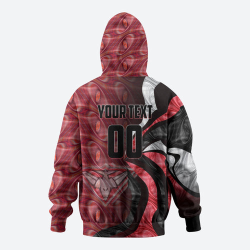 Personalised Essendon Bombers Hoodie Trippy Psychedelic Abstract Art Mascot Football Fans
