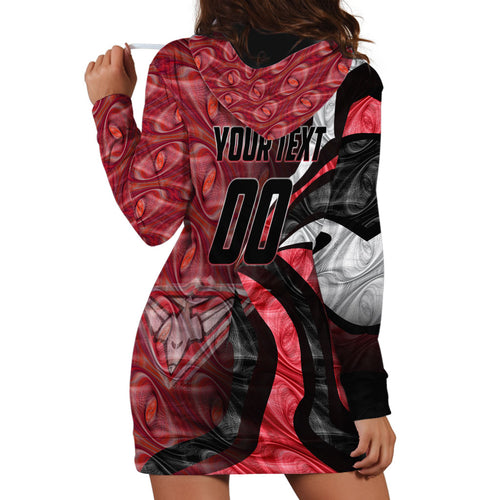 Personalised Essendon Bombers Hoodie Dress Trippy Psychedelic Abstract Art Mascot Football Fans