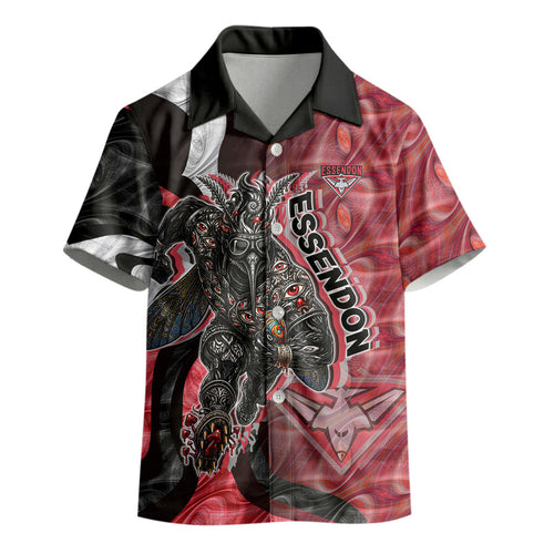 Personalised Essendon Bombers Kid Hawaiian Shirt Trippy Psychedelic Abstract Art Mascot Football Fans