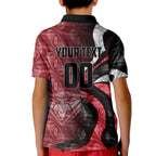 Personalised Essendon Bombers Kid Polo Shirt Trippy Psychedelic Abstract Art Mascot Football Fans
