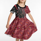 Personalised Essendon Bombers Kid Short Sleeve Dress Trippy Psychedelic Abstract Art Mascot Football Fans