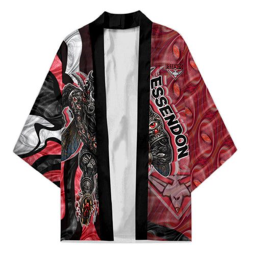 Personalised Essendon Bombers Kimono Trippy Psychedelic Abstract Art Mascot Football Fans