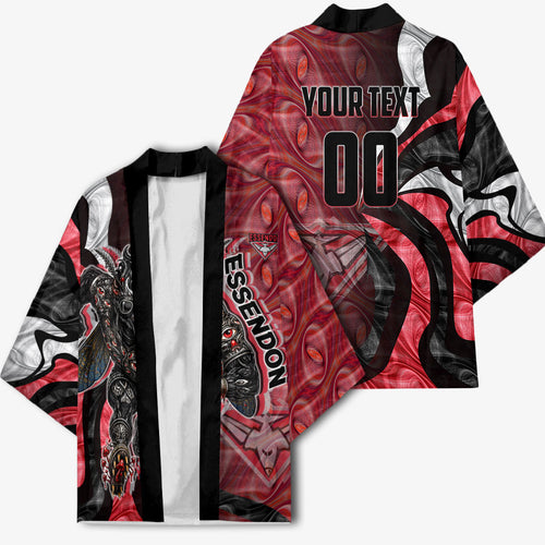 Personalised Essendon Bombers Kimono Trippy Psychedelic Abstract Art Mascot Football Fans