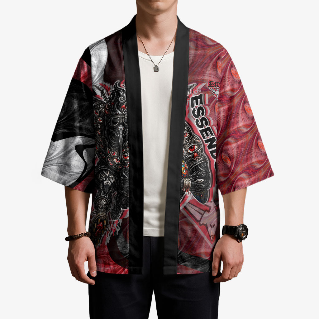 Personalised Essendon Bombers Kimono Trippy Psychedelic Abstract Art Mascot Football Fans