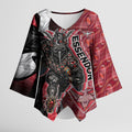 Personalised Essendon Bombers Kimono Sleeve Blouse Trippy Psychedelic Abstract Art Mascot Football Fans