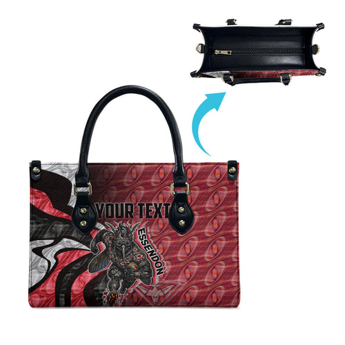 Personalised Essendon Bombers Leather Bag Trippy Psychedelic Abstract Art Mascot Football Fans
