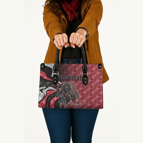 Personalised Essendon Bombers Leather Bag Trippy Psychedelic Abstract Art Mascot Football Fans