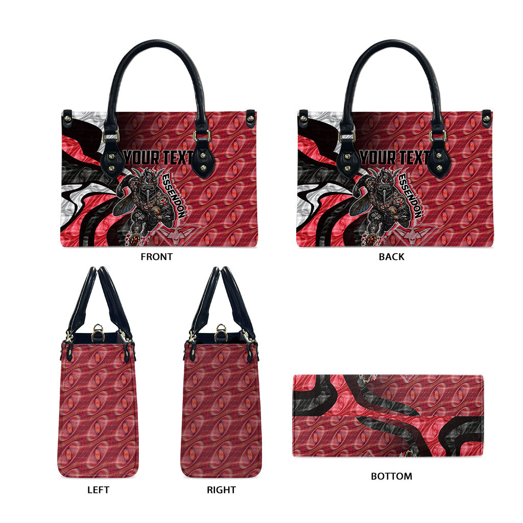 Personalised Essendon Bombers Leather Bag Trippy Psychedelic Abstract Art Mascot Football Fans