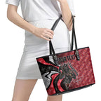 Personalised Essendon Bombers Leather Tote Bag Trippy Psychedelic Abstract Art Mascot Football Fans
