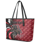 Personalised Essendon Bombers Leather Tote Bag Trippy Psychedelic Abstract Art Mascot Football Fans