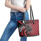 Personalised Essendon Bombers Leather Tote Bag Trippy Psychedelic Abstract Art Mascot Football Fans