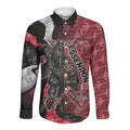 Personalised Essendon Bombers Long Sleeve Button Shirt Trippy Psychedelic Abstract Art Mascot Football Fans