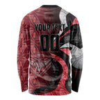 Personalised Essendon Bombers Long Sleeve Shirt Trippy Psychedelic Abstract Art Mascot Football Fans
