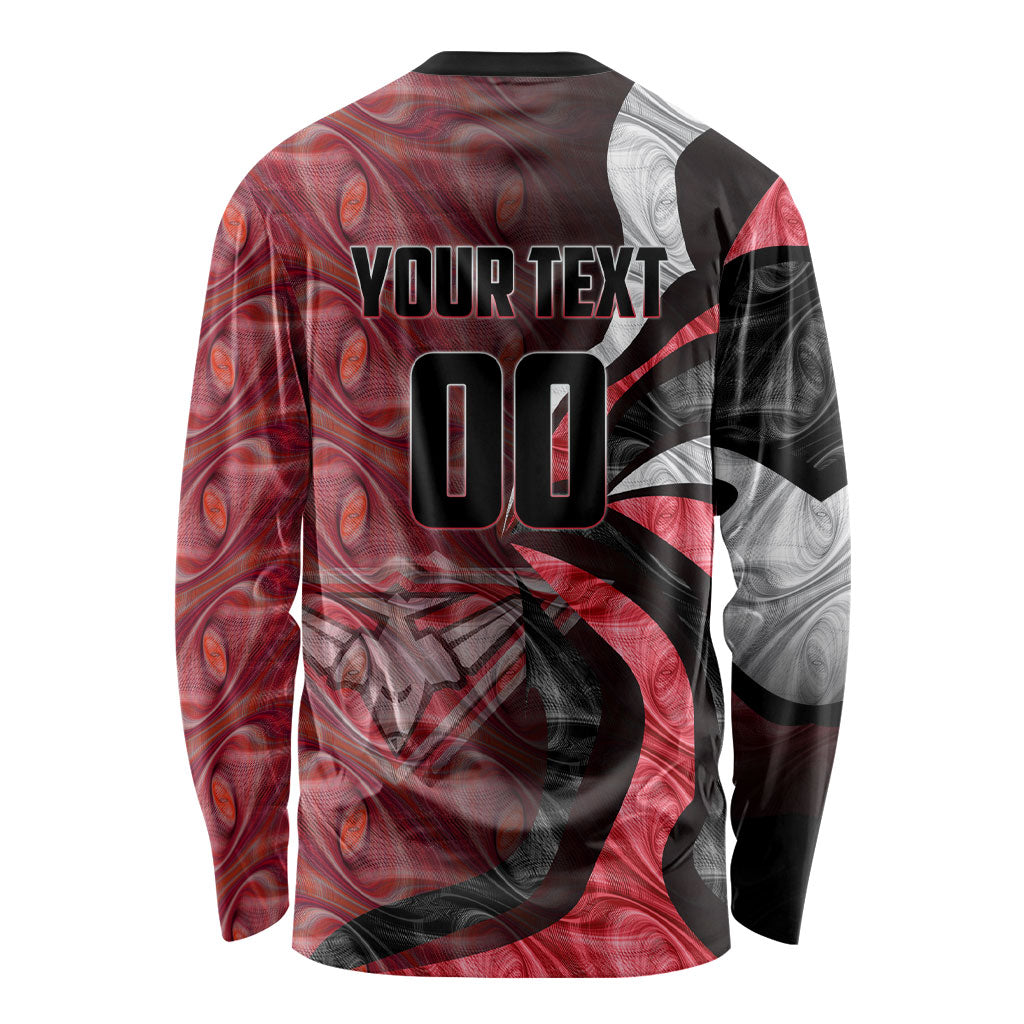 Personalised Essendon Bombers Long Sleeve Shirt Trippy Psychedelic Abstract Art Mascot Football Fans