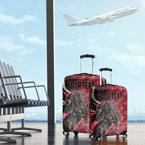 Personalised Essendon Bombers Luggage Cover Trippy Psychedelic Abstract Art Mascot Football Fans