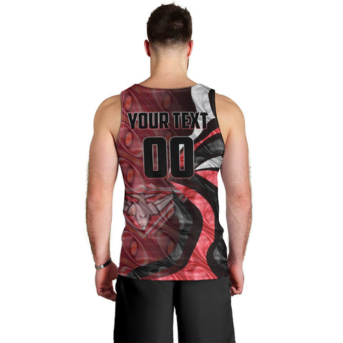 Personalised Essendon Bombers Men Tank Top Trippy Psychedelic Abstract Art Mascot Football Fans