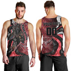 Personalised Essendon Bombers Men Tank Top Trippy Psychedelic Abstract Art Mascot Football Fans
