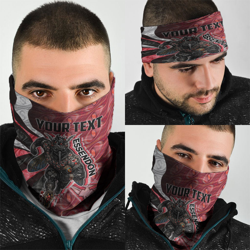 Personalised Essendon Bombers Neck Gaiter Trippy Psychedelic Abstract Art Mascot Football Fans