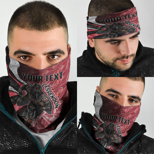 Personalised Essendon Bombers Neck Gaiter Trippy Psychedelic Abstract Art Mascot Football Fans