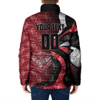 Personalised Essendon Bombers Padded Jacket Trippy Psychedelic Abstract Art Mascot Football Fans