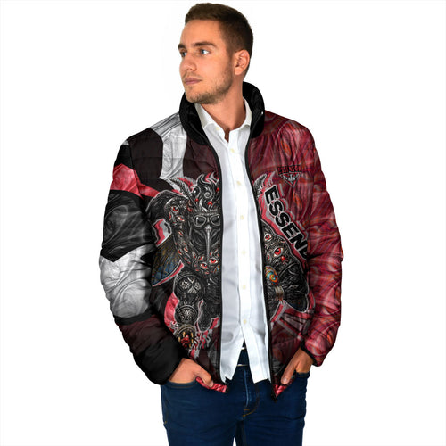 Personalised Essendon Bombers Padded Jacket Trippy Psychedelic Abstract Art Mascot Football Fans