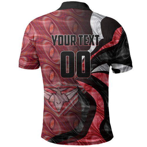 Personalised Essendon Bombers Polo Shirt Trippy Psychedelic Abstract Art Mascot Football Fans