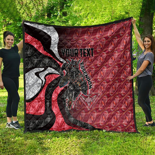 Personalised Essendon Bombers Quilt Trippy Psychedelic Abstract Art Mascot Football Fans