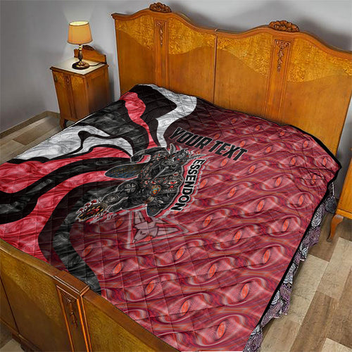 Personalised Essendon Bombers Quilt Trippy Psychedelic Abstract Art Mascot Football Fans