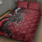 Personalised Essendon Bombers Quilt Bed Set Trippy Psychedelic Abstract Art Mascot Football Fans