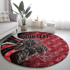 Personalised Essendon Bombers Round Carpet Trippy Psychedelic Abstract Art Mascot Football Fans