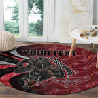 Personalised Essendon Bombers Round Carpet Trippy Psychedelic Abstract Art Mascot Football Fans