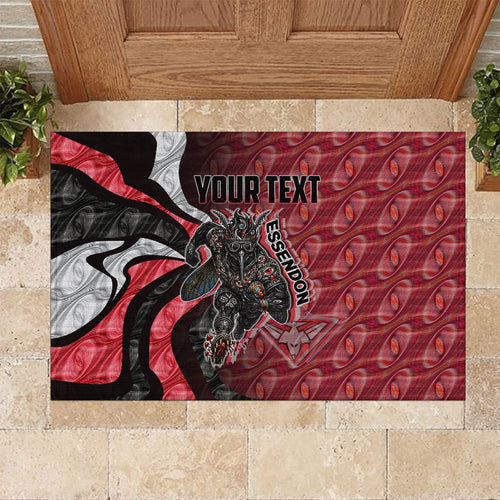 Personalised Essendon Bombers Rubber Doormat Trippy Psychedelic Abstract Art Mascot Football Fans