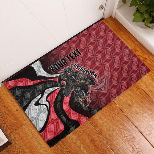 Personalised Essendon Bombers Rubber Doormat Trippy Psychedelic Abstract Art Mascot Football Fans