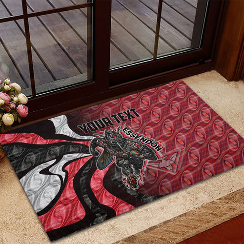 Personalised Essendon Bombers Rubber Doormat Trippy Psychedelic Abstract Art Mascot Football Fans