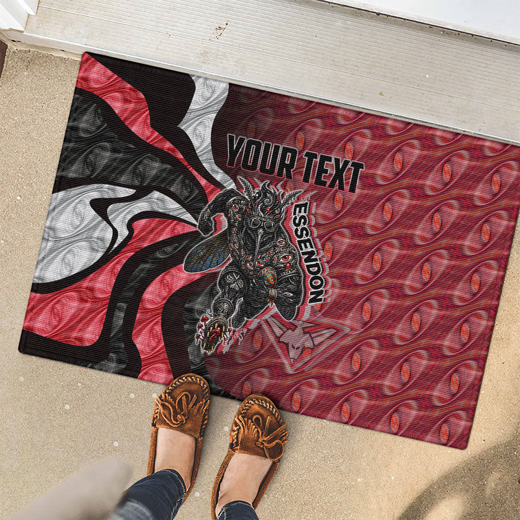 Personalised Essendon Bombers Rubber Doormat Trippy Psychedelic Abstract Art Mascot Football Fans