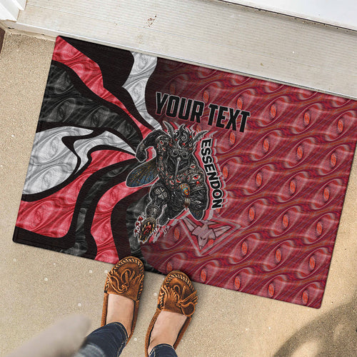 Personalised Essendon Bombers Rubber Doormat Trippy Psychedelic Abstract Art Mascot Football Fans